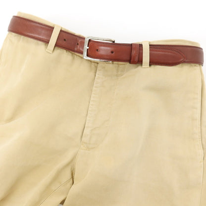 【中古】エドワードグリーン EDWARD GREEN レザー ベルト マルーンxシルバー【サイズ100】【 状態ランクC 】【 メンズ 】