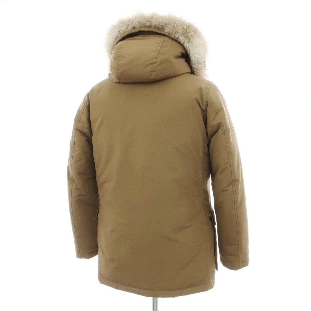 【中古】ウールリッチ WOOLRICH コットンナイロン フーデッド ダウンコート オーカーカーキ系【サイズM】【 状態ランクC 】【 メンズ 】