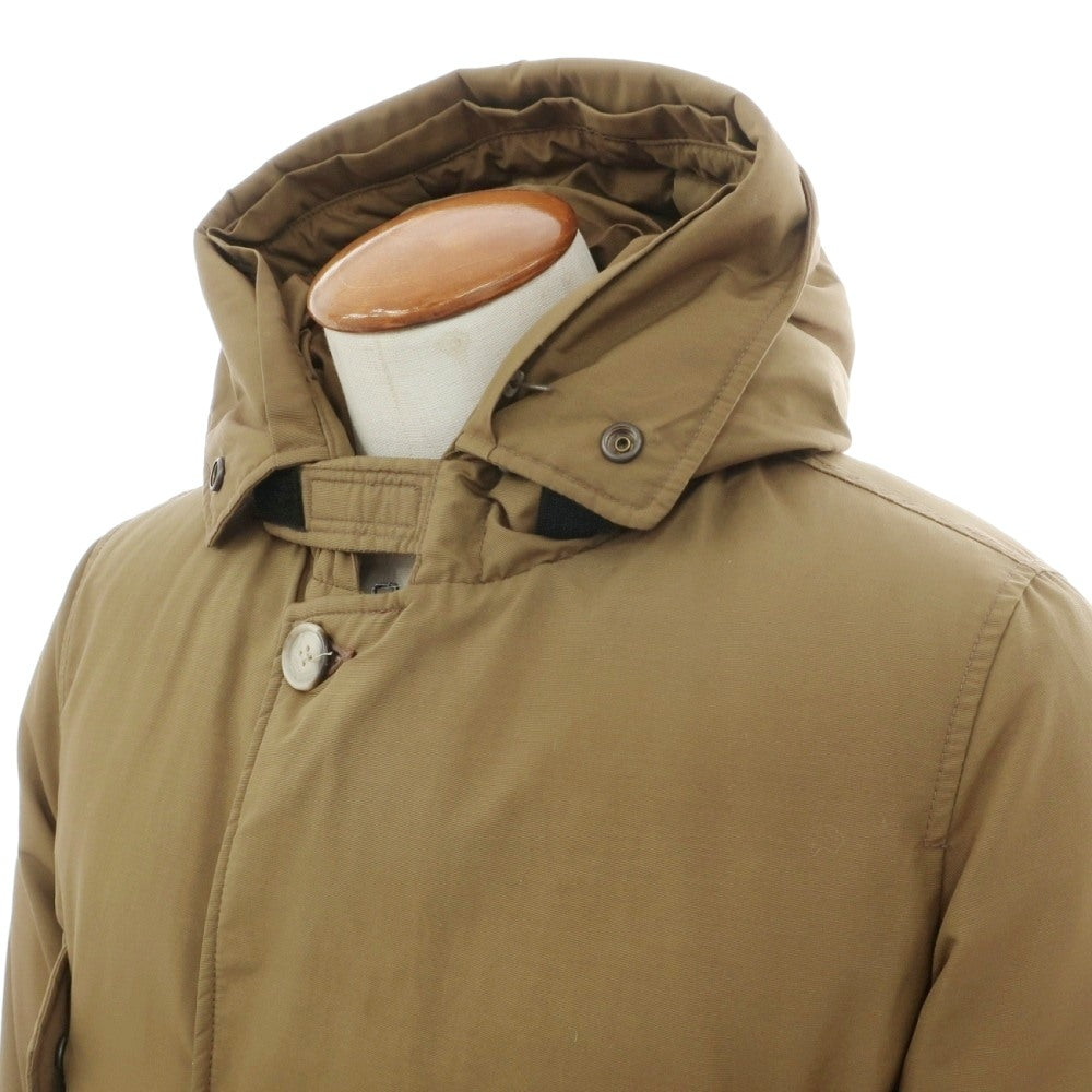 【中古】ウールリッチ WOOLRICH コットンナイロン フーデッド ダウンコート オーカーカーキ系【サイズM】【 状態ランクC 】【 メンズ 】