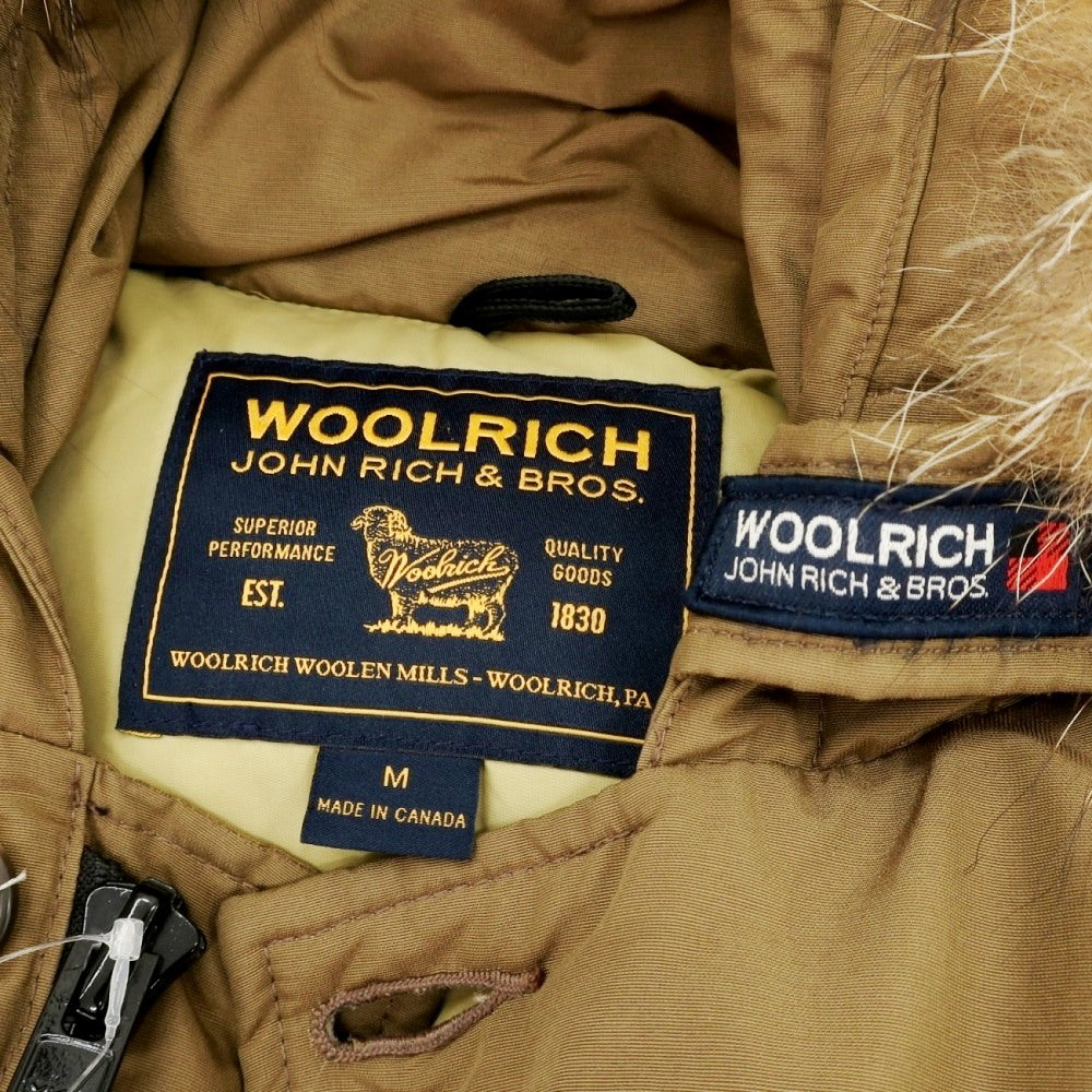 【中古】ウールリッチ WOOLRICH コットンナイロン フーデッド ダウンコート オーカーカーキ系【サイズM】【 状態ランクC 】【 メンズ 】