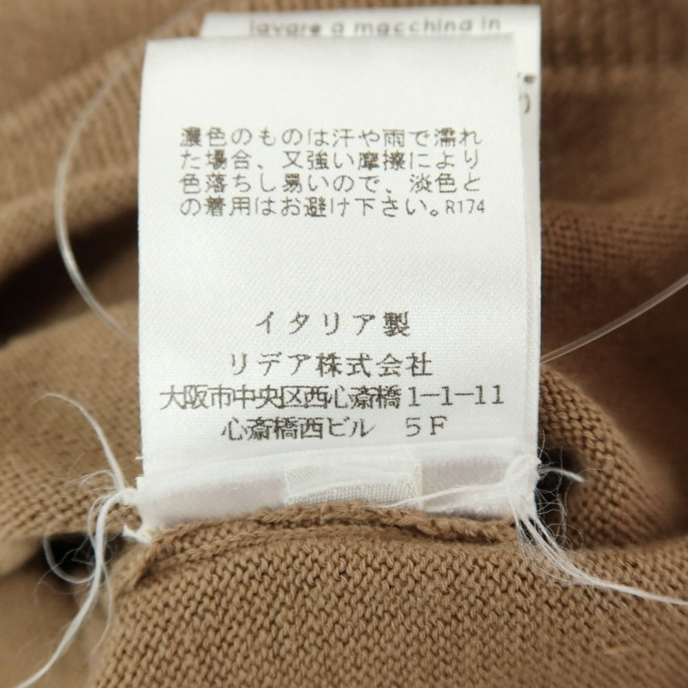 【中古】クルチアーニ CRUCIANI コットン Vネック プルオーバーニット ベージュブラウン【サイズ50】【 状態ランクC 】【 メンズ 】