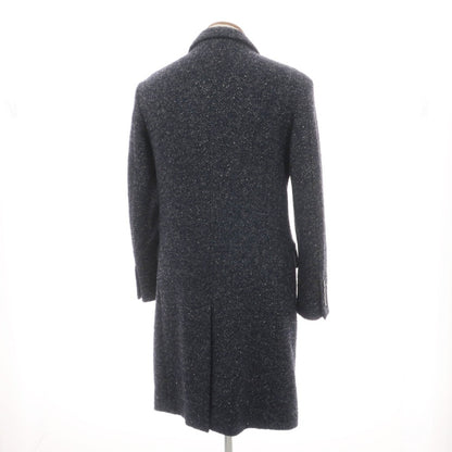 【中古】ミスターリックテイラー Mr.Rick Tailor ウールナイロンポリエステル ヘリンボーン ダブルブレストコート ネイビーxグレー【サイズ46】【 状態ランクA 】【 メンズ 】