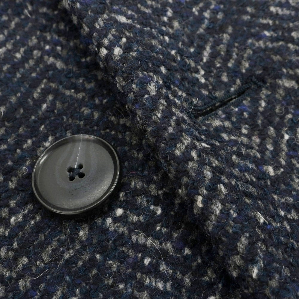 【中古】ミスターリックテイラー Mr.Rick Tailor ウールナイロンポリエステル ヘリンボーン ダブルブレストコート ネイビーxグレー【サイズ46】【 状態ランクA 】【 メンズ 】