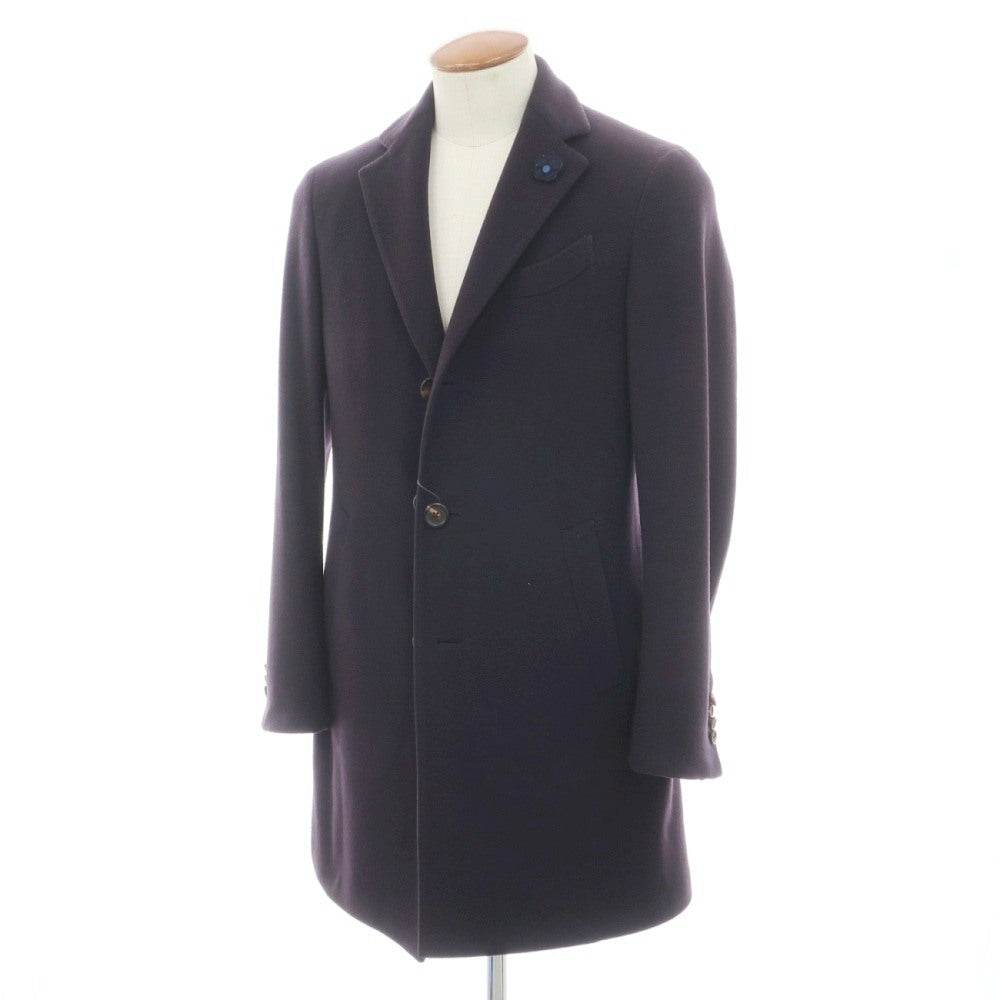【中古】ラルディーニ LARDINI ウール チェスターフィールドコート ネイビー【サイズ46】【 状態ランクD 】【 メンズ 】