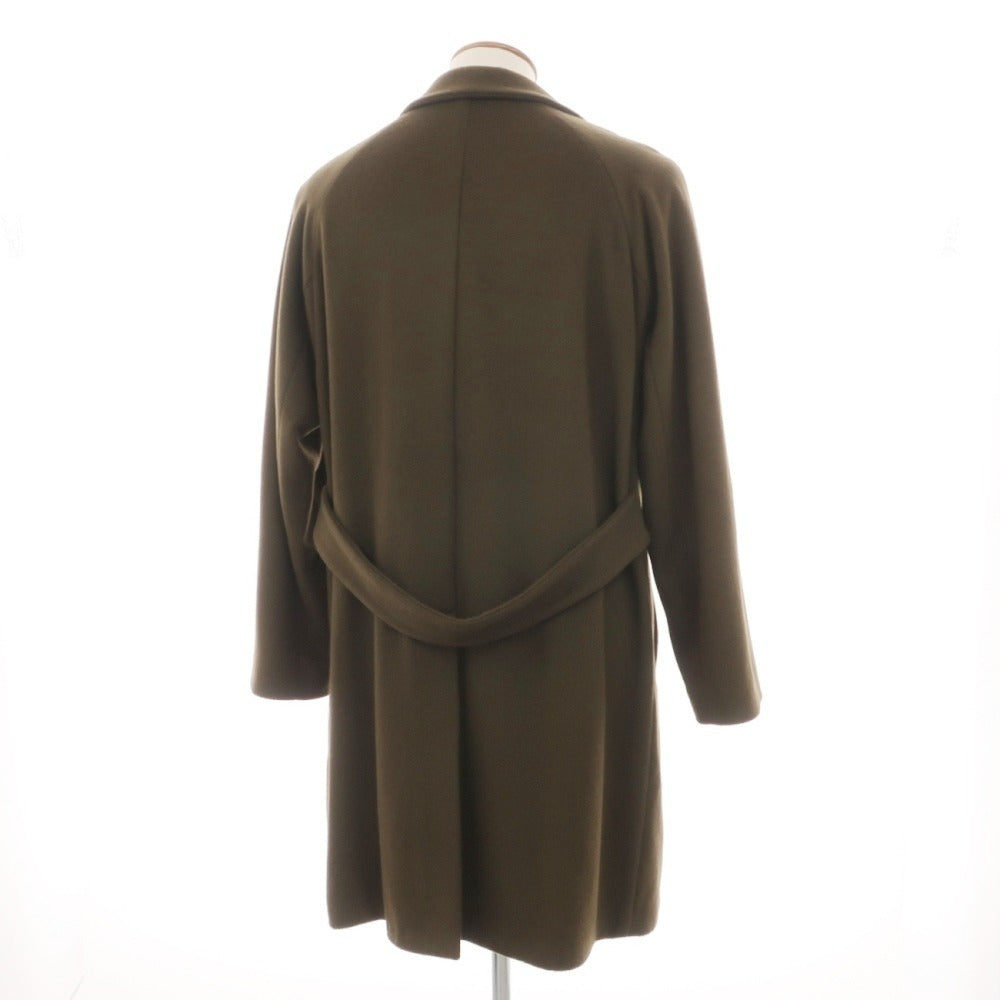 【中古】イレブンティ eleventy ウールナイロンカシミヤ ダブルブレストコート ダークオリーブ【サイズ48】【 状態ランクB 】【 メンズ 】