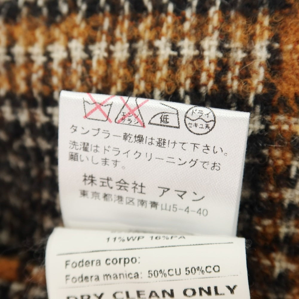 【中古】ザ ジジ THE GIGI ウールナイロンアルパカモヘヤ チェック 3B テーラードジャケット ブラックxキャメル【サイズ48】【 状態ランクB 】【 メンズ 】