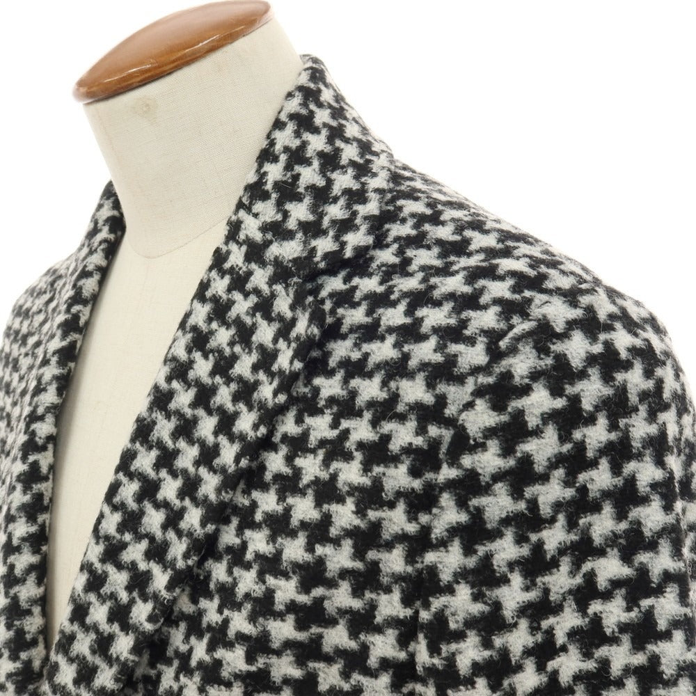 【中古】【未使用】ティージャケット T-JACKET ウール混 ジャージー ハウンドトゥース 手裏剣千鳥 2B カジュアルジャケット ブラックxホワイト【サイズM】【 状態ランクS 】【 メンズ 】