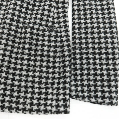 【中古】【未使用】ティージャケット T-JACKET ウール混 ジャージー ハウンドトゥース 手裏剣千鳥 2B カジュアルジャケット ブラックxホワイト【サイズM】【 状態ランクS 】【 メンズ 】
