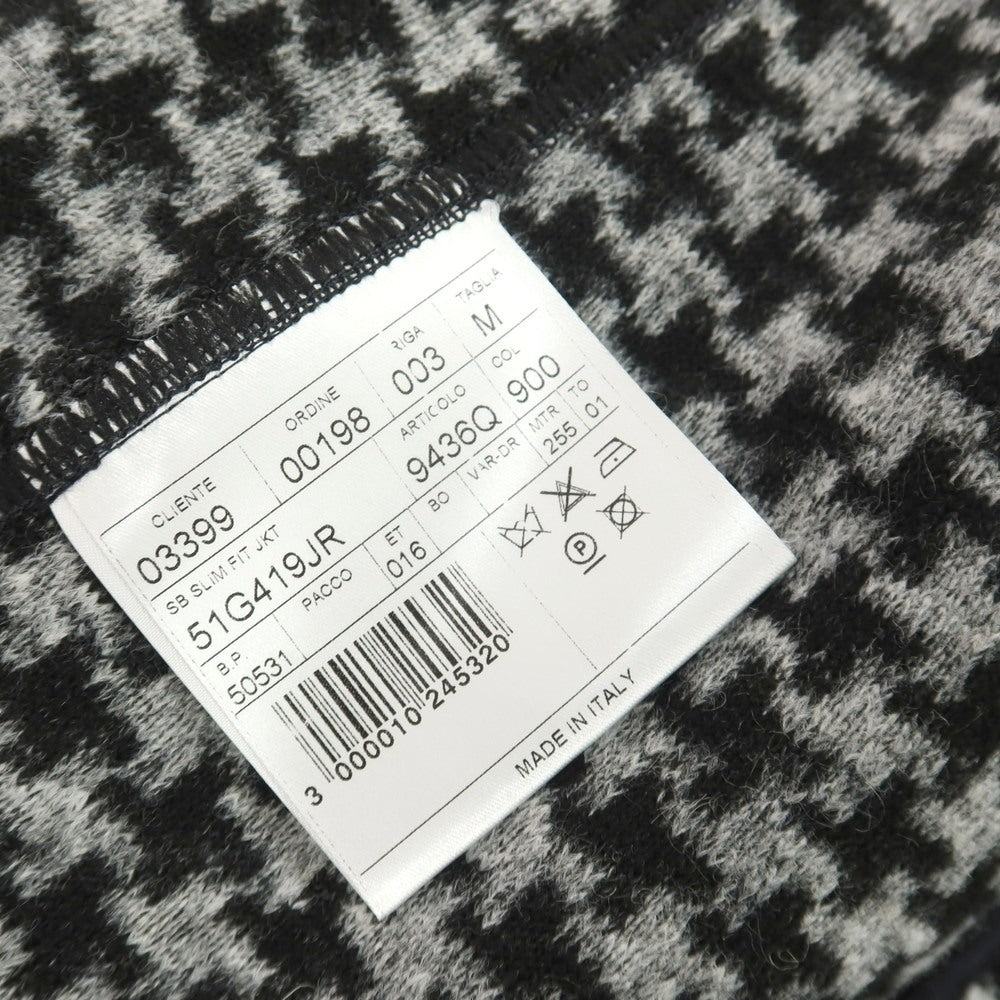 【中古】【未使用】ティージャケット T-JACKET ウール混 ジャージー ハウンドトゥース 手裏剣千鳥 2B カジュアルジャケット ブラックxホワイト【サイズM】【 状態ランクS 】【 メンズ 】