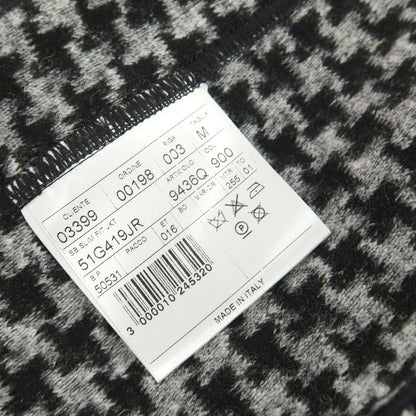 【中古】【未使用】ティージャケット T-JACKET ウール混 ジャージー ハウンドトゥース 手裏剣千鳥 2B カジュアルジャケット ブラックxホワイト【サイズM】【 状態ランクS 】【 メンズ 】