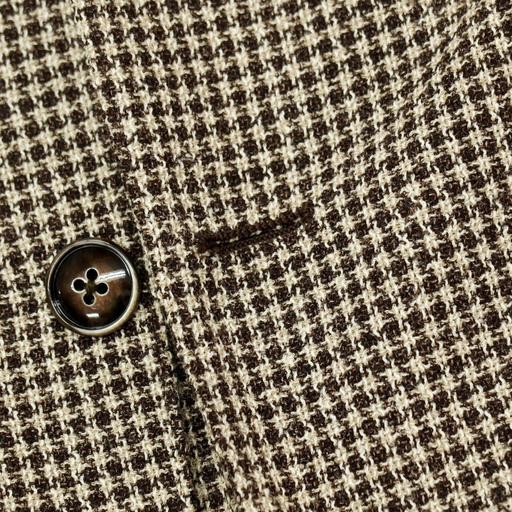 【中古】バルバ BARBA CAMICIA ウールシルクナイロンリネン チェック 2B カジュアルジャケット ブラウン【サイズ46】【 状態ランクB 】【 メンズ 】