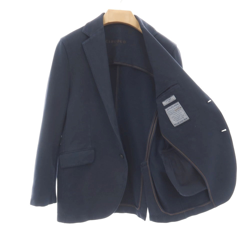 【中古】チルコロ1901 CIRCOLO 1901 コットンポリウレタン ジャージー 裏起毛 2B カジュアルジャケット ネイビー【サイズ46】【 状態ランクC 】【 メンズ 】