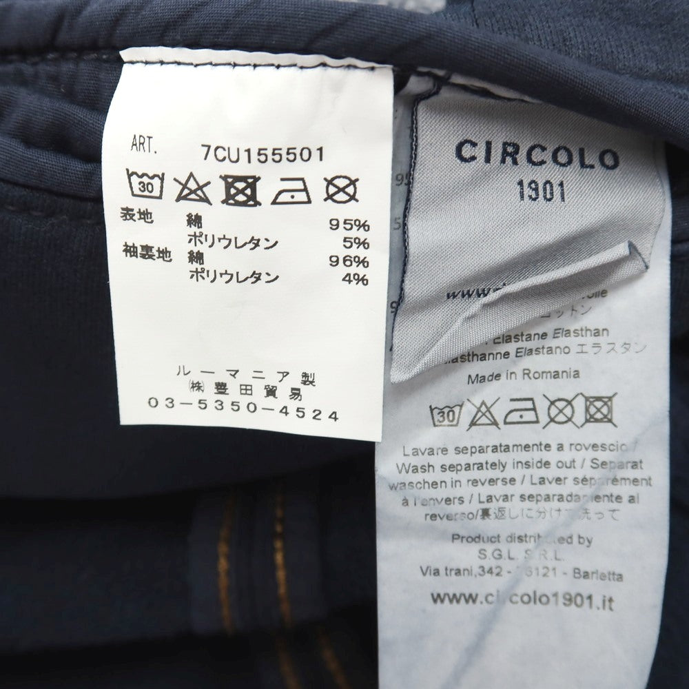 【中古】チルコロ1901 CIRCOLO 1901 コットンポリウレタン ジャージー 裏起毛 2B カジュアルジャケット ネイビー【サイズ46】【 状態ランクC 】【 メンズ 】