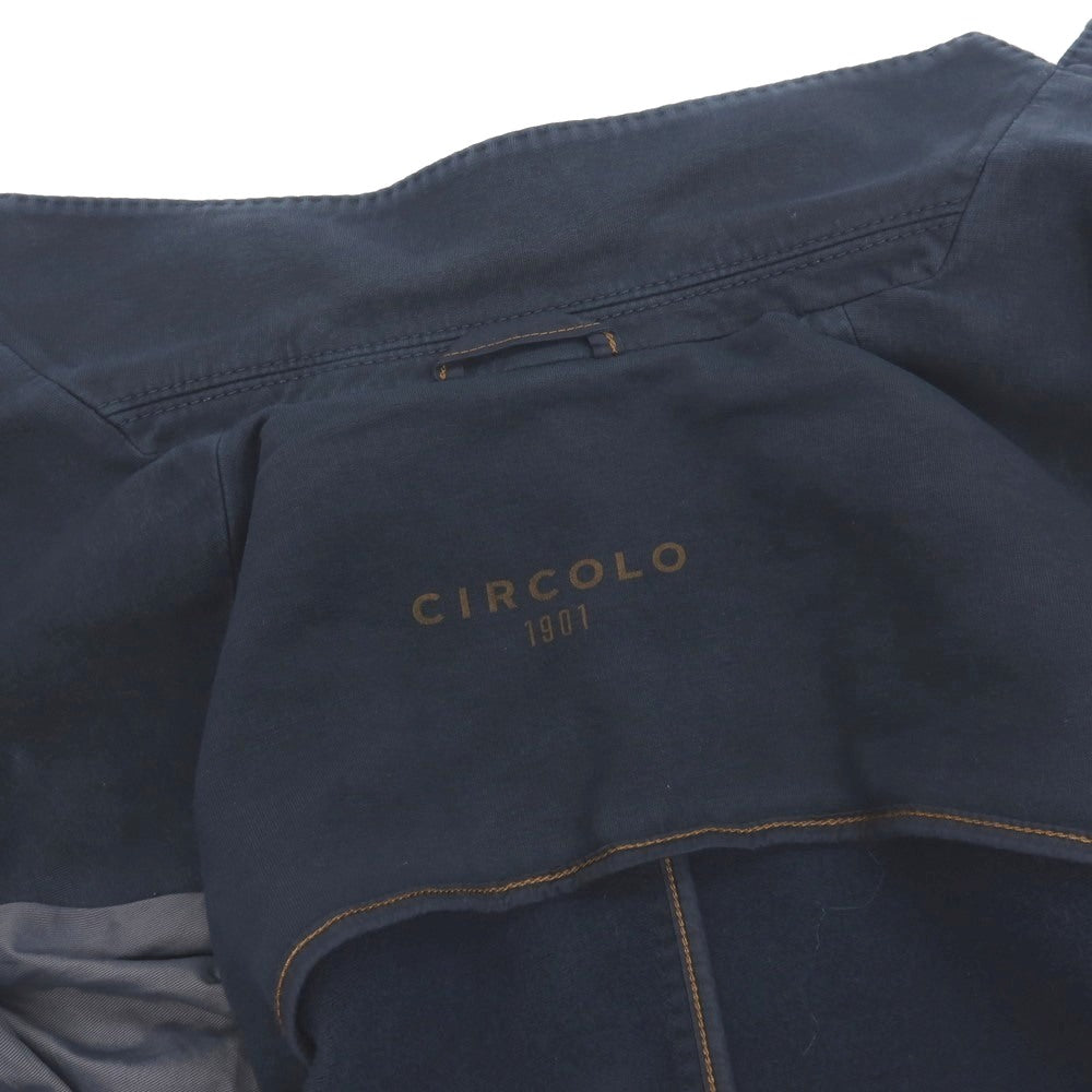 【中古】チルコロ1901 CIRCOLO 1901 コットンポリウレタン ジャージー 裏起毛 2B カジュアルジャケット ネイビー【サイズ46】【 状態ランクC 】【 メンズ 】