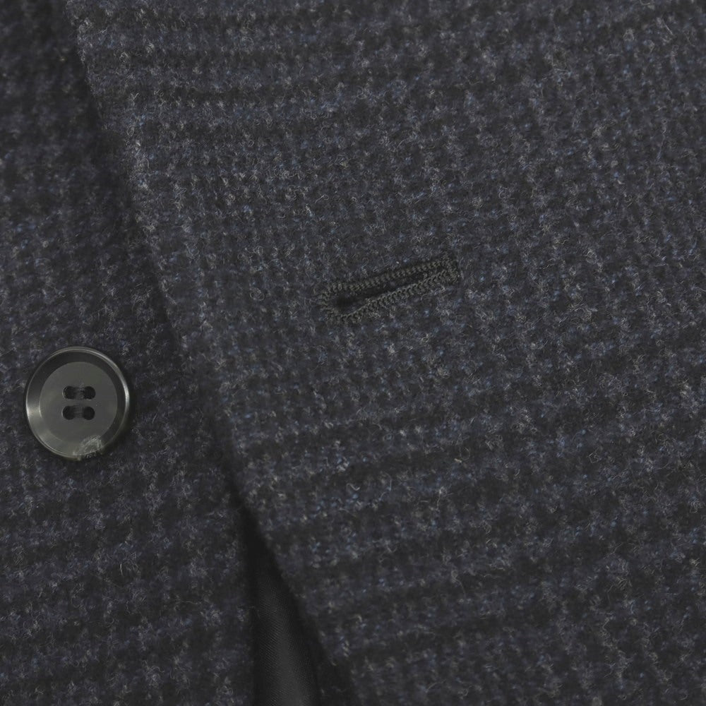 【中古】マニュファクチャーオープンヤード MANUFACTURE OPEN YARD × Y.Iwagishi ウールカシミヤ グレンチェック ニット コンビネーション 3B カジュアルジャケット ネイビーxブラック【サイズ46】【 状態ランクC 】【 メンズ 】