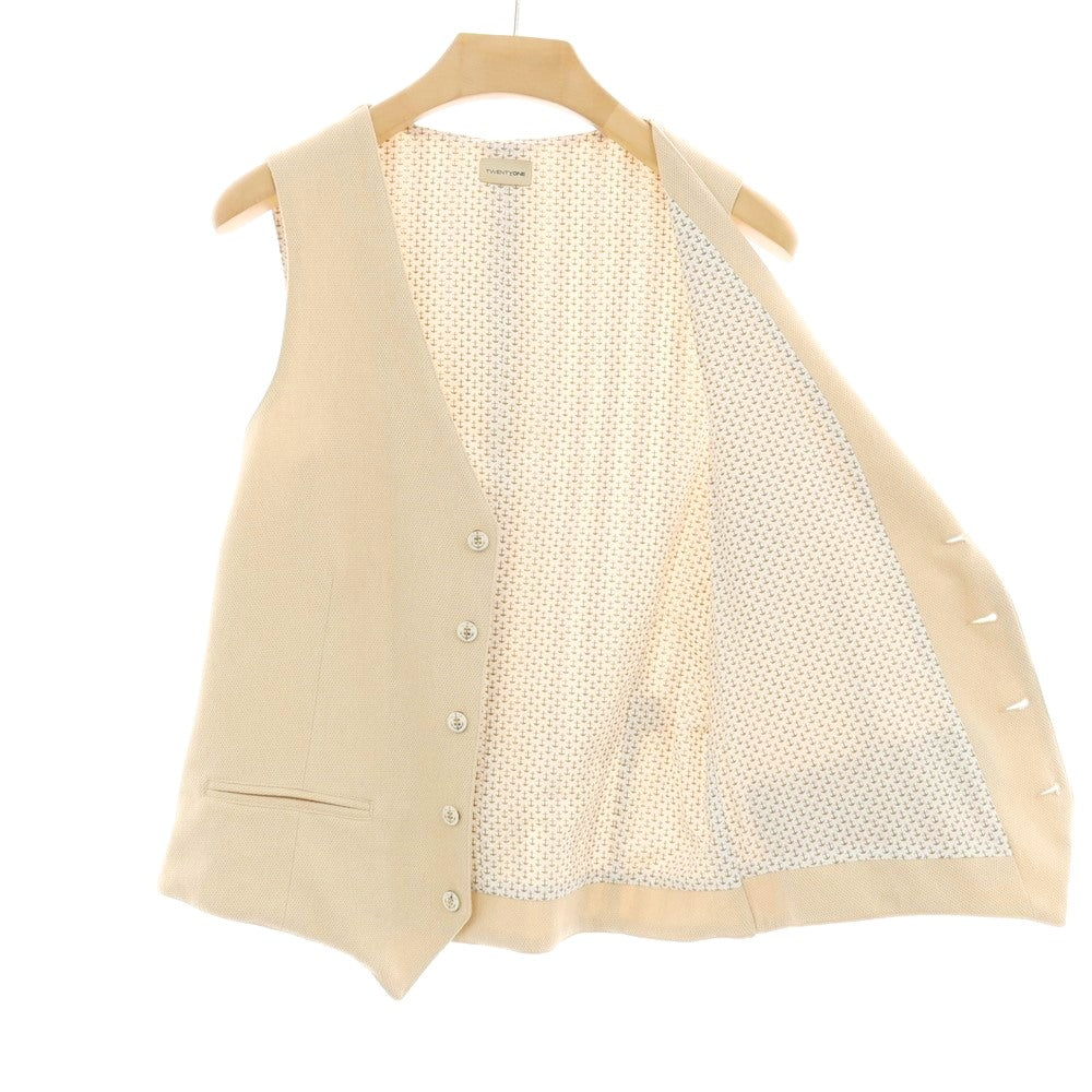 【中古】【未使用】トゥエンティワン TWENTY ONE ALE コットンポリエステル カジュアル系ジレ ベスト ベージュ【サイズ48】【 状態ランクS 】【 メンズ 】