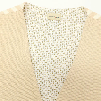 【中古】【未使用】トゥエンティワン TWENTY ONE ALE コットンポリエステル カジュアル系ジレ ベスト ベージュ【サイズ48】【 状態ランクS 】【 メンズ 】