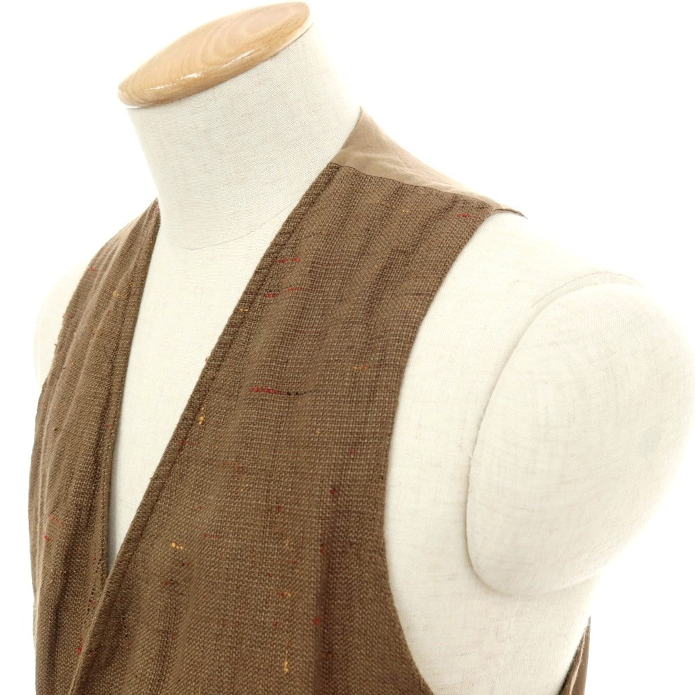 【中古】バレナ BARENA リネンレーヨンコットンポリエステル カジュアル系ジレ ベスト ブラウン【サイズ44】【 状態ランクC 】【 メンズ 】