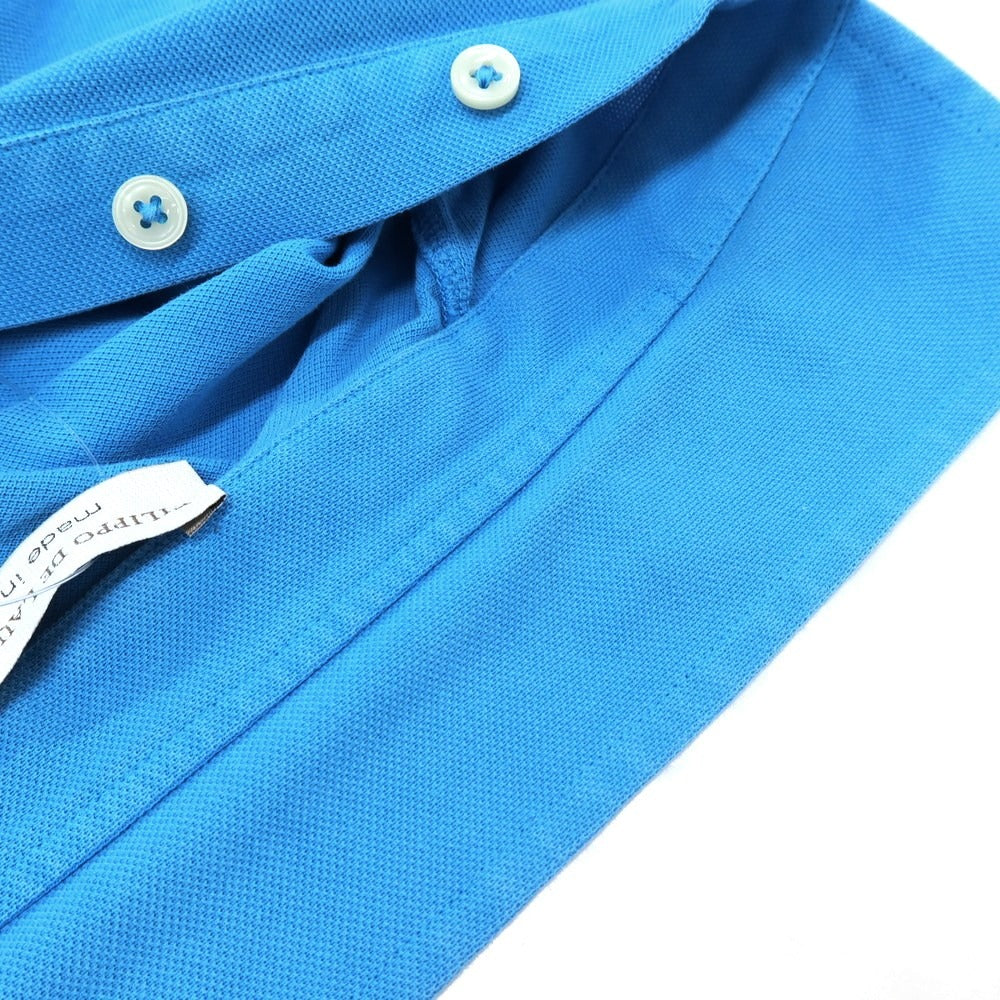 【SALE30%OFF/返品不可】【中古】フィリッポ デ ローレンティス FILIPPO DE LAURENTIIS  コットン 鹿の子 半袖ポロシャツ スカイブルー【 サイズ48 】【 状態ランクC 】【 メンズ 】