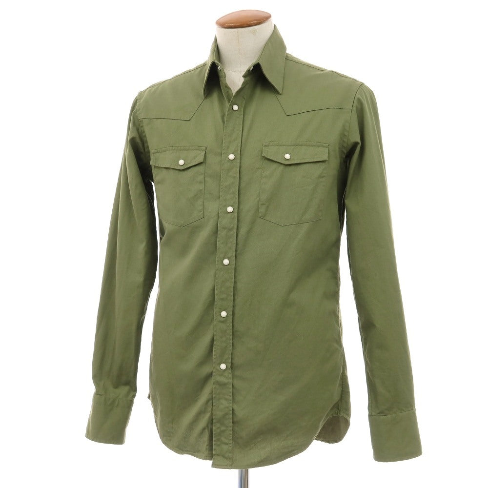 【中古】ギローバー GUY ROVER コットン レギュラーカラー ウエスタンシャツ オリーブ【サイズM】【 状態ランクB 】【 メンズ 】