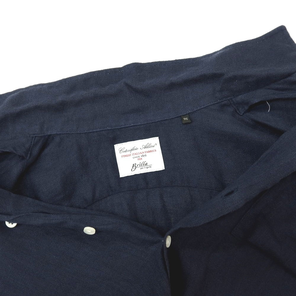 【中古】ブリッラ ペル イル グスト Brilla per il gusto リネン オープンカラー 半袖シャツ ネイビー【 M 】【 状態ランクC 】【 メンズ 】 []