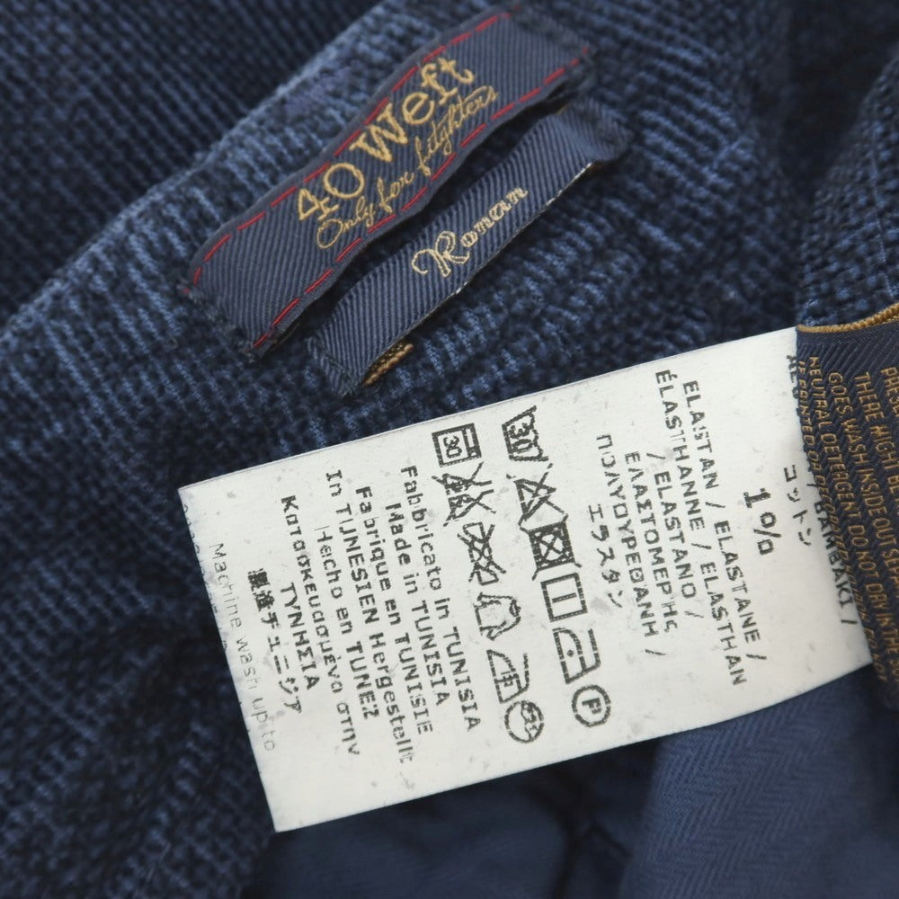【中古】フォーティーウエフト 40Weft Ronan ストレッチ コットン コーデュロイパンツ ネイビー【サイズ48】【 状態ランクC 】【 メンズ 】