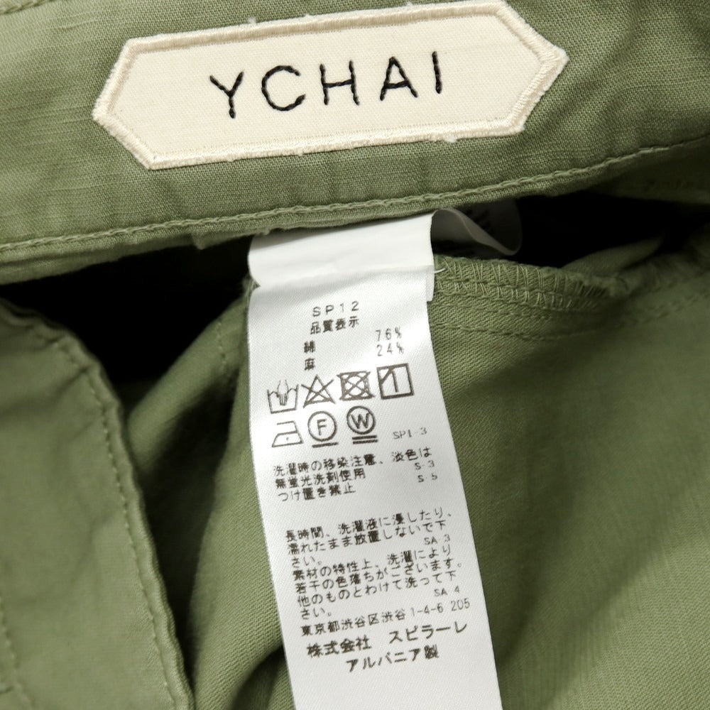 【中古】イカイ YCHAI YPU044 コットンリネン ベイカーパンツ ライトオリーブ【サイズ32】【 状態ランクB 】【 メンズ 】