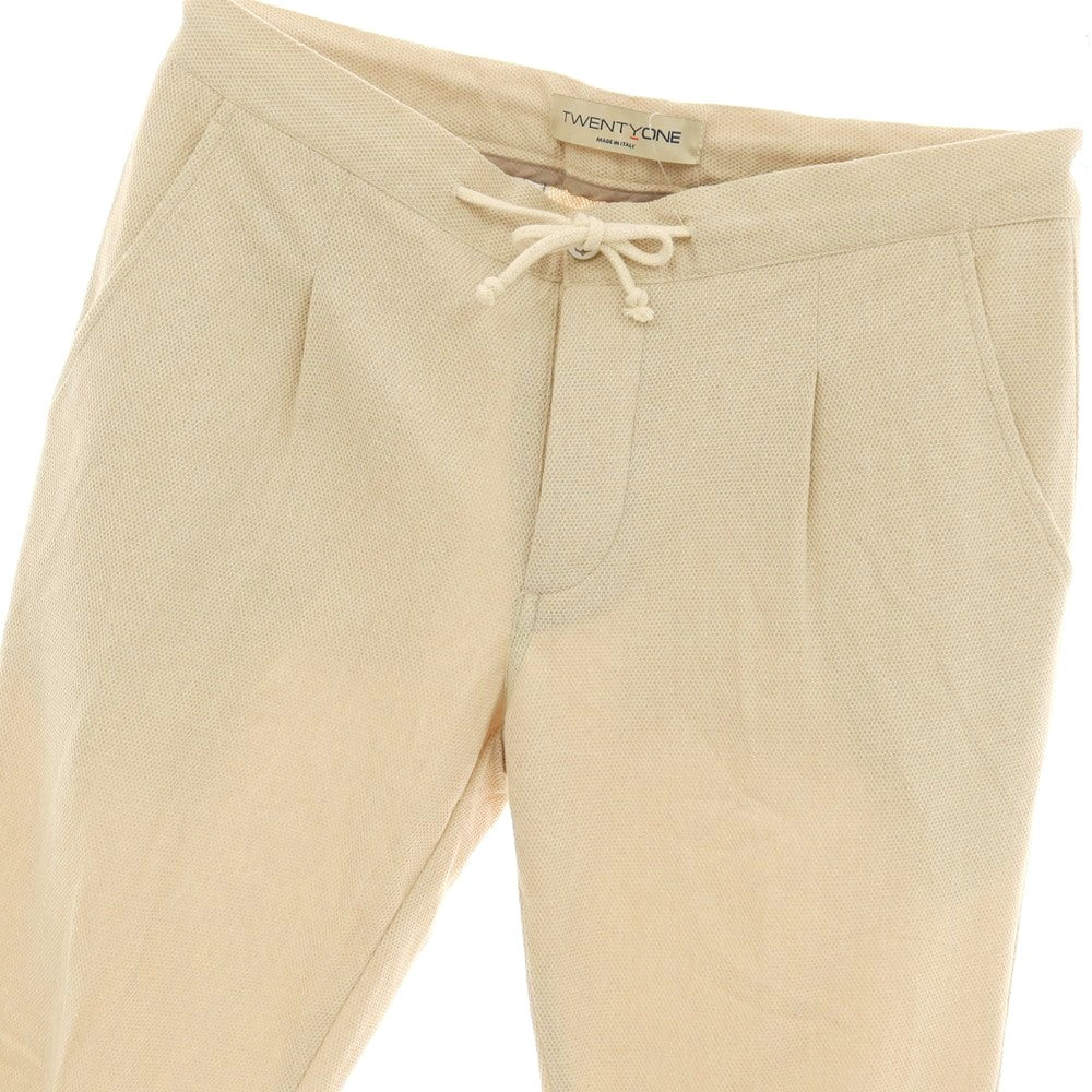 【中古】トゥエンティワン TWENTY ONE コットンポリエステル イージースラックスパンツ ベージュ【サイズ48】【 状態ランクB 】【 メンズ 】