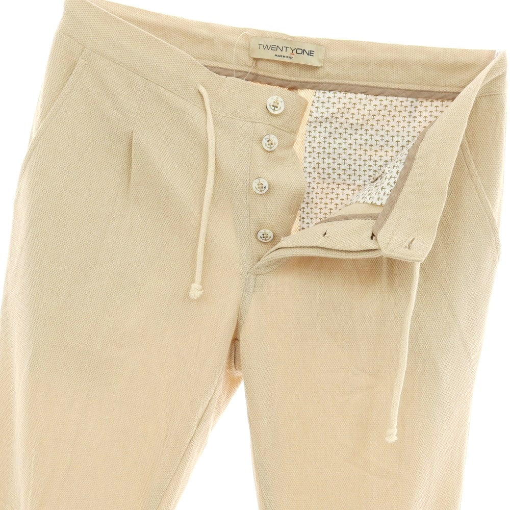 【中古】トゥエンティワン TWENTY ONE コットンポリエステル イージースラックスパンツ ベージュ【サイズ48】【 状態ランクB 】【 メンズ 】