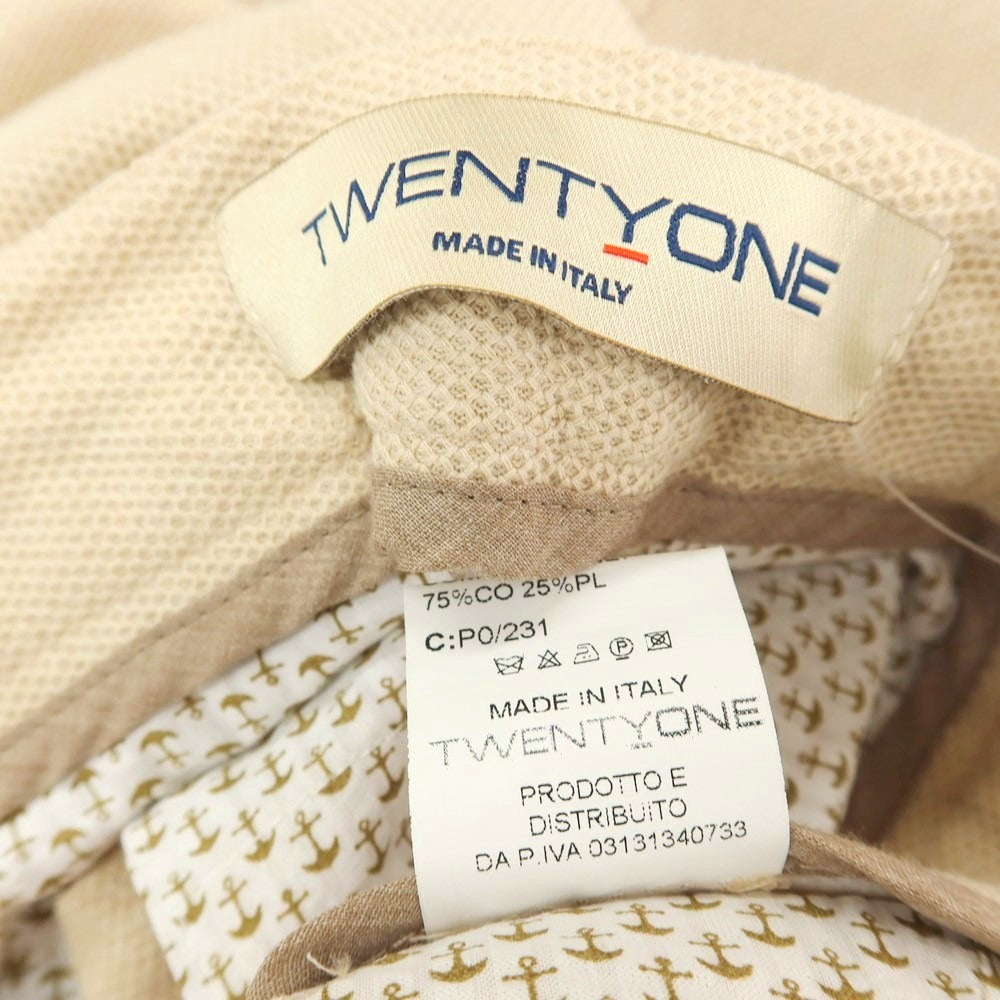 【中古】トゥエンティワン TWENTY ONE コットンポリエステル イージースラックスパンツ ベージュ【サイズ48】【 状態ランクB 】【 メンズ 】
