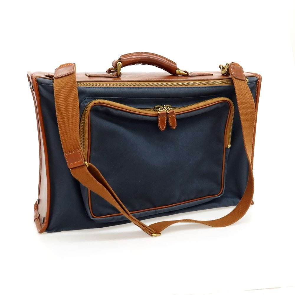 中古】フェリージ Felisi 2012-2 キャンバス レザー トランク ネイビー