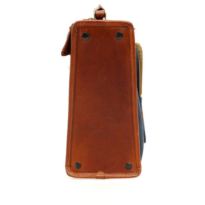 【中古】フェリージ Felisi 2012-2 キャンバス レザー トランク ネイビーxブラウン【 状態ランクC 】【 メンズ 】