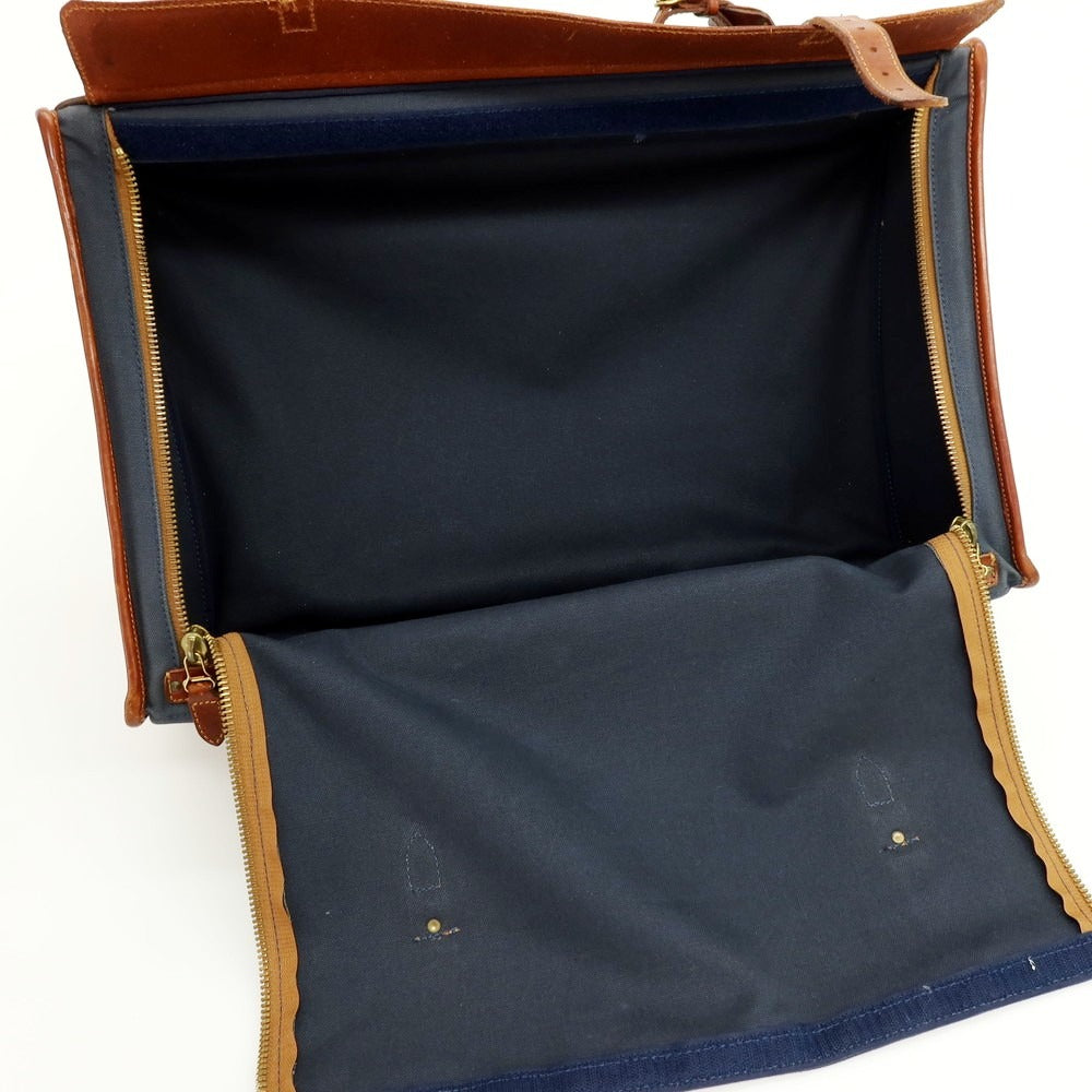 中古】フェリージ Felisi 2012-2 キャンバス レザー トランク ネイビー