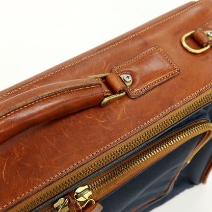 【中古】フェリージ Felisi 2012-2 キャンバス レザー トランク ネイビーxブラウン【 状態ランクC 】【 メンズ 】