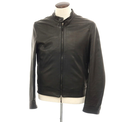 【中古】エンメティ EMMETI ラムスキン レザー シングルライダースジャケット ブラック【サイズ50】【 状態ランクB 】【 メンズ 】
