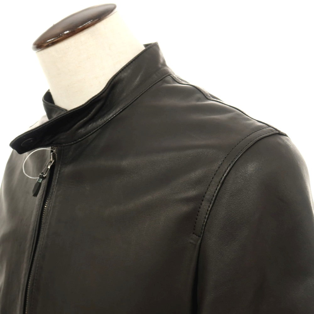 【中古】エンメティ EMMETI ラムスキン レザー シングルライダースジャケット ブラック【サイズ50】【 状態ランクB 】【 メンズ 】