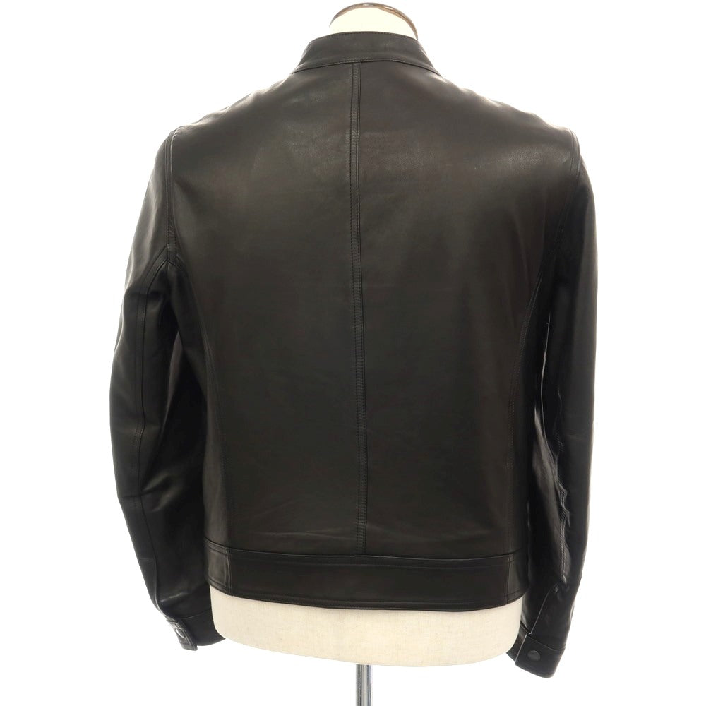 【中古】エンメティ EMMETI ラムスキン レザー シングルライダースジャケット ブラック【サイズ50】【 状態ランクB 】【 メンズ 】
