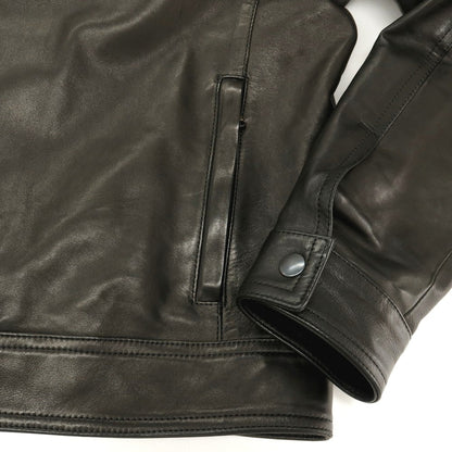 【中古】エンメティ EMMETI ラムスキン レザー シングルライダースジャケット ブラック【サイズ50】【 状態ランクB 】【 メンズ 】