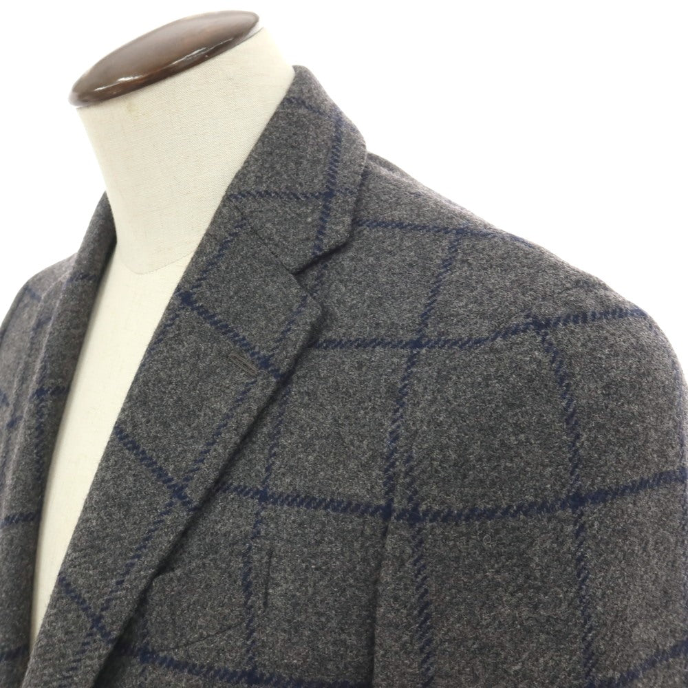 【中古】ラルディーニ LARDINI ウール ウィンドウペーンチェック 3B テーラードジャケット グレーxネイビー【サイズ50】【 状態ランクA 】【 メンズ 】