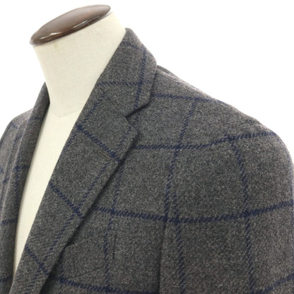 【中古】ラルディーニ LARDINI ウール ウィンドウペーンチェック 3B テーラードジャケット グレーxネイビー【サイズ50】【 状態ランクA 】【 メンズ 】