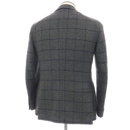【中古】ラルディーニ LARDINI ウール ウィンドウペーンチェック 3B テーラードジャケット グレーxネイビー【サイズ50】【 状態ランクA 】【 メンズ 】