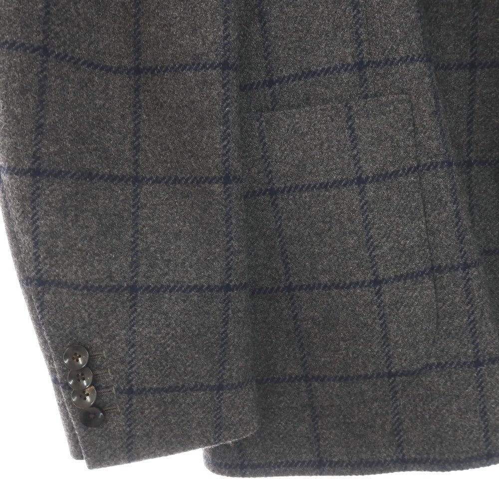 【中古】ラルディーニ LARDINI ウール ウィンドウペーンチェック 3B テーラードジャケット グレーxネイビー【サイズ50】【 状態ランクA 】【 メンズ 】