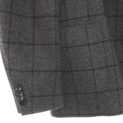 【中古】ラルディーニ LARDINI ウール ウィンドウペーンチェック 3B テーラードジャケット グレーxネイビー【サイズ50】【 状態ランクA 】【 メンズ 】