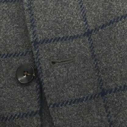 【中古】ラルディーニ LARDINI ウール ウィンドウペーンチェック 3B テーラードジャケット グレーxネイビー【サイズ50】【 状態ランクA 】【 メンズ 】