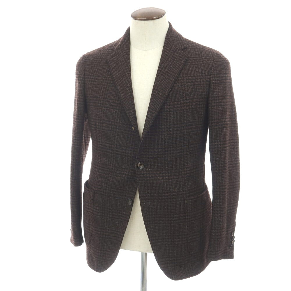 【中古】ラルディーニ LARDINI ウール グレンチェック 3B テーラードジャケット ブラウンxブラック【サイズ50】【 状態ランクA 】【 メンズ 】