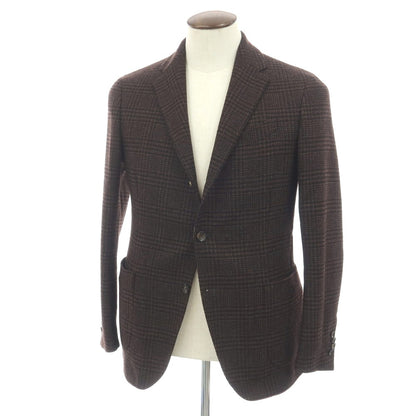 【中古】ラルディーニ LARDINI ウール グレンチェック 3B テーラードジャケット ブラウンxブラック【サイズ50】【 状態ランクA 】【 メンズ 】