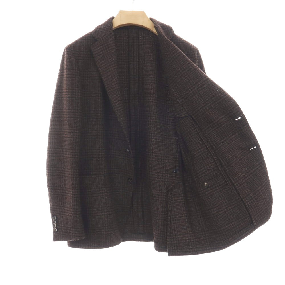 【中古】ラルディーニ LARDINI ウール グレンチェック 3B テーラードジャケット ブラウンxブラック【サイズ50】【 状態ランクA 】【 メンズ 】