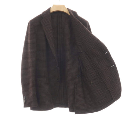【中古】ラルディーニ LARDINI ウール グレンチェック 3B テーラードジャケット ブラウンxブラック【サイズ50】【 状態ランクA 】【 メンズ 】