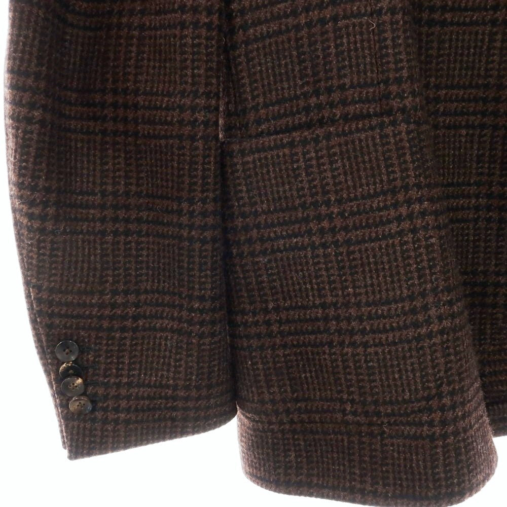 【中古】ラルディーニ LARDINI ウール グレンチェック 3B テーラードジャケット ブラウンxブラック【サイズ50】【 状態ランクA 】【 メンズ 】