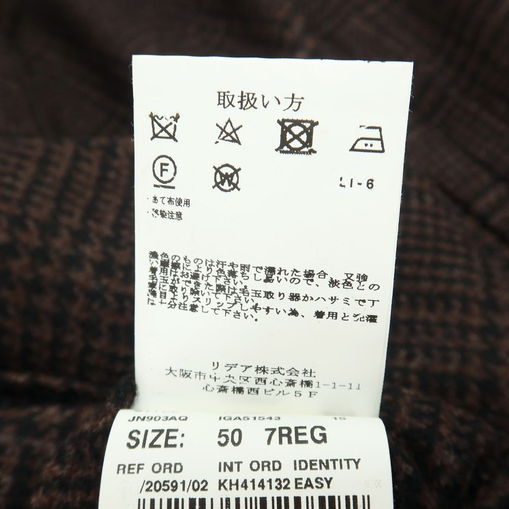 【中古】ラルディーニ LARDINI ウール グレンチェック 3B テーラードジャケット ブラウンxブラック【サイズ50】【 状態ランクA 】【 メンズ 】